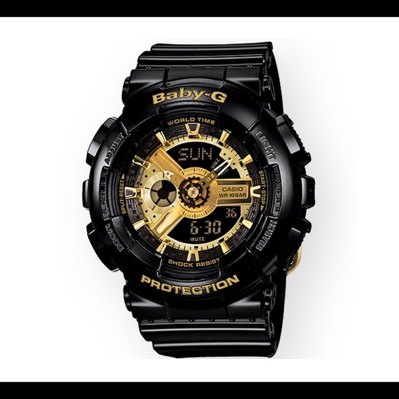 G-Shock Accessories - Baby G black and gold watch. check description